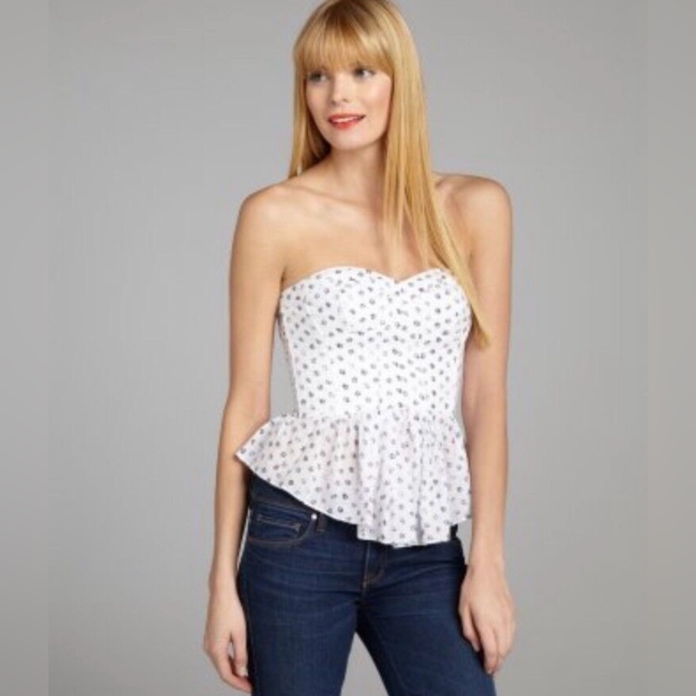 Rebecca Taylor floral quilted corset peplum bustier top NWT - Picture 4 of 4